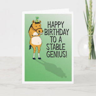 Funny Horse Stable Genius Birthday Kaart