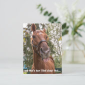 Funny Horse Stikking Out Tongue Briefkaart (Staand voorkant)
