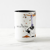 Funny Horse Stuck in a Tire Swing Cartoon Mok (Midden)