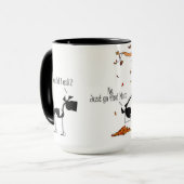 Funny Horse Stuck in a Tire Swing Cartoon Mok (Voorkant links)