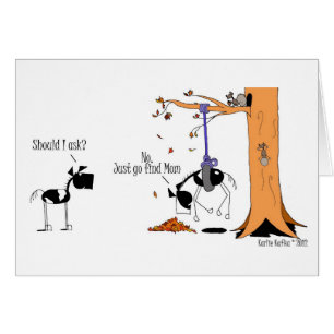 Funny Horse Stuck in een Tire Swing Cartoon Card