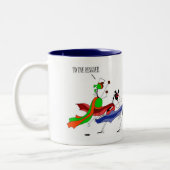 Funny Horse Superheld Cartoon Tweekleurige Koffiemok (Links)