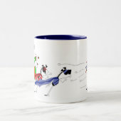 Funny Horse Superheld Cartoon Tweekleurige Koffiemok (Center)