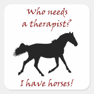 Funny Horse Therapist Vierkante Sticker
