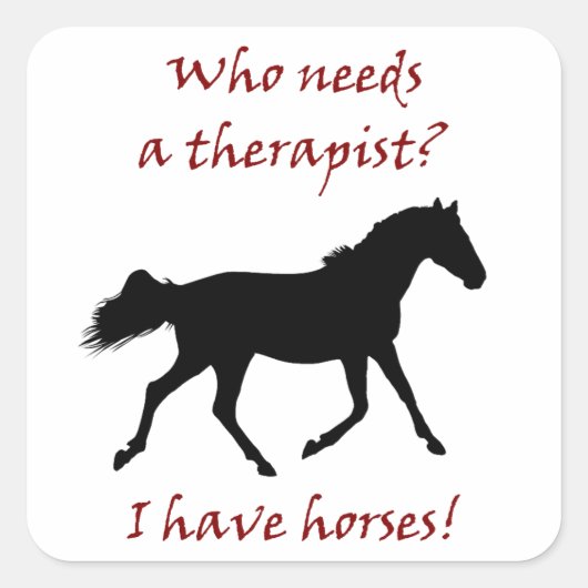 Funny Horse Therapist Vierkante Sticker (Voorkant)