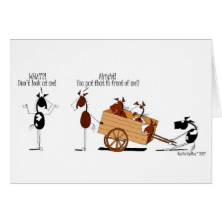 Funny Horse voor de Cartoon van Cart