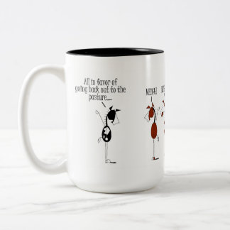 Funny Horse Voting Cartoon Tweekleurige Koffiemok