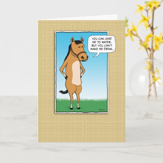 Funny Horse wil Margaritas Kaart (Gele Bloem)