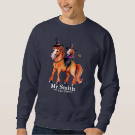 Funny Horse Witch Couple T-Shirt Tri-Blend Shirt
