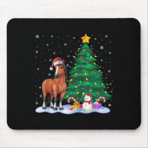 Funny Horse Xmas Tree Lights Rendier Pet Kerst Muismat