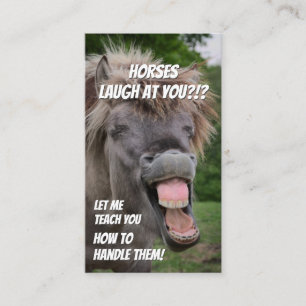 Funny horseback-trainer visitekaartje