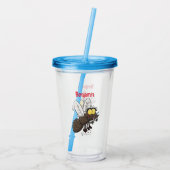 Funny horsefly insect cartoon acryl drinkbeker (Achterkant)