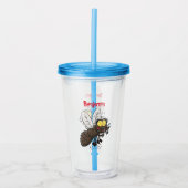 Funny horsefly insect cartoon acryl drinkbeker (Voorkant)