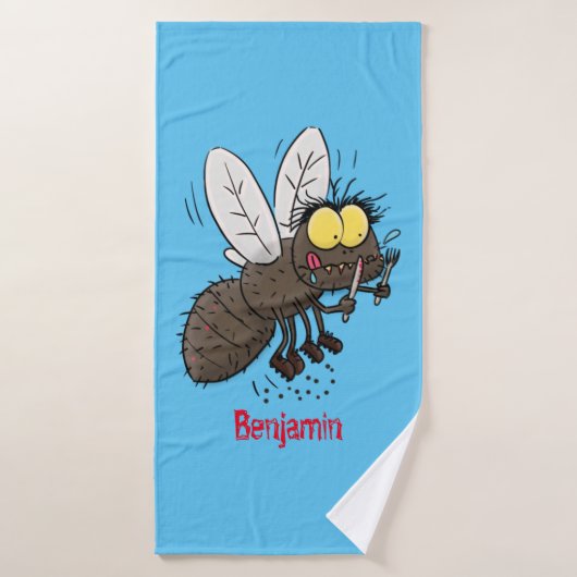 Funny horsefly insect cartoon bad handdoek (Badhanddoek)