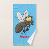 Funny horsefly insect cartoon bad handdoek (Handdoek)