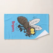 Funny horsefly insect cartoon bad handdoek (Handdoek)