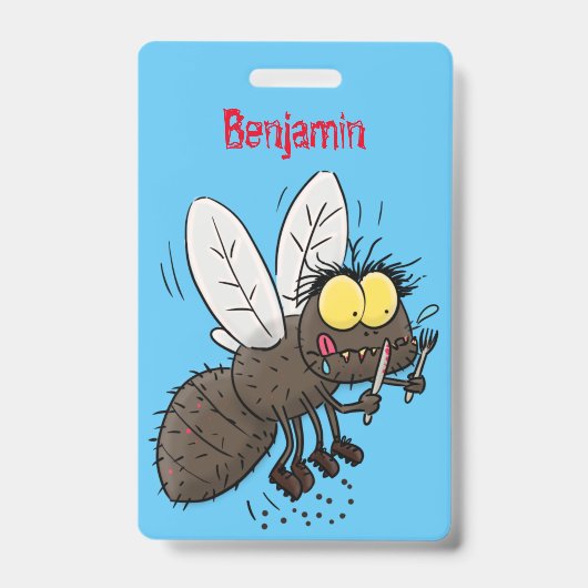 Funny horsefly insect cartoon badge (Voorzijde)