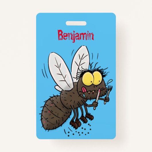 Funny horsefly insect cartoon badge (Voorkant)