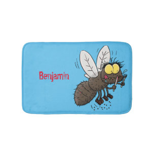 Funny horsefly insect cartoon badmat