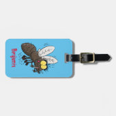 Funny horsefly insect cartoon bagagelabel (Voorkant horizontaal)