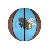 Funny horsefly insect cartoon basketbal (Verticaal)