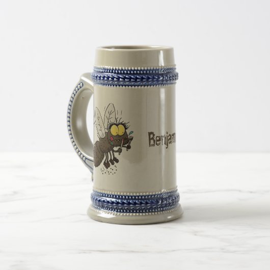 Funny horsefly insect cartoon bierpul (Voorkant links)