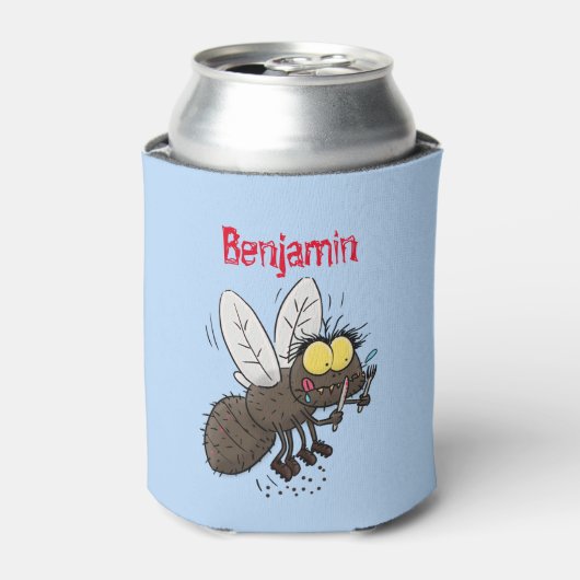 Funny horsefly insect cartoon blikjeskoeler (Blikje Voorkant)