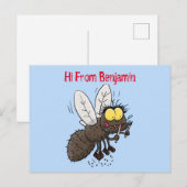 Funny horsefly insect cartoon briefkaart (Voorkant / Achterkant)