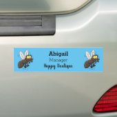 Funny horsefly insect cartoon bumpersticker (Op auto)