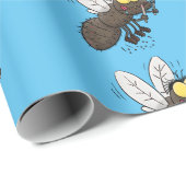 Funny horsefly insect cartoon cadeaupapier (Rol Hoek)