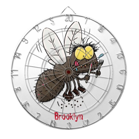 Funny horsefly insect cartoon dartbord (Voorkant)