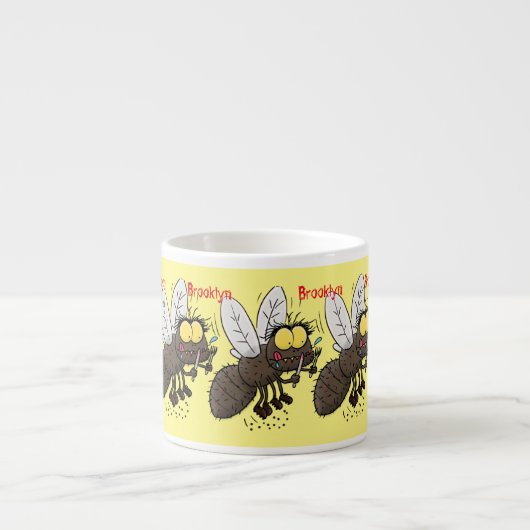 Funny horsefly insect cartoon espresso kop (Voorkant)