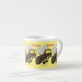 Funny horsefly insect cartoon espresso kop (Voorkant rechts)