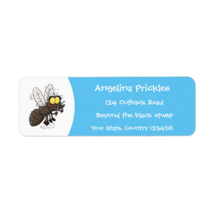 Funny horsefly insect cartoon etiket