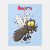 Funny horsefly insect cartoon fleece deken (Voorkant)