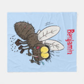 Funny horsefly insect cartoon fleece deken (Voorkant (Horizontaal))