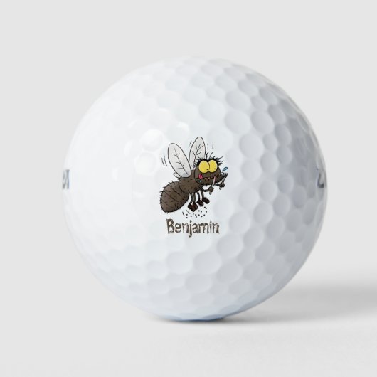 Funny horsefly insect cartoon golfballen (Voorkant)