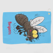 Funny horsefly insect cartoon golfhanddoek (Horizontaal)
