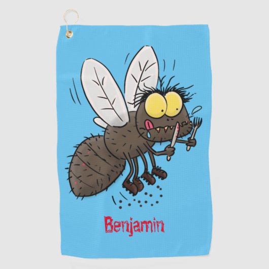 Funny horsefly insect cartoon golfhanddoek (Voorkant)
