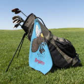 Funny horsefly insect cartoon golfhanddoek (Groen)