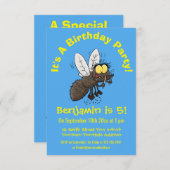 Funny horsefly insect cartoon kaart (Voorkant / Achterkant)