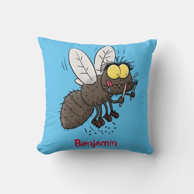 Funny horsefly insect cartoon kussen (Voorkant)