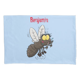 Funny horsefly insect cartoon kussensloop