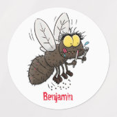 Funny horsefly insect cartoon labels (Design 2)