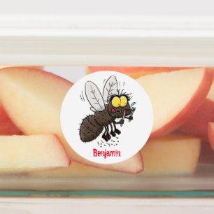 Funny horsefly insect cartoon labels