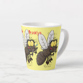 Funny horsefly insect cartoon latte mok (Rechterhoek)