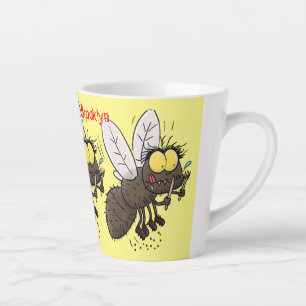 Funny horsefly insect cartoon latte mok