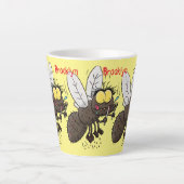 Funny horsefly insect cartoon latte mok (Voorkant)
