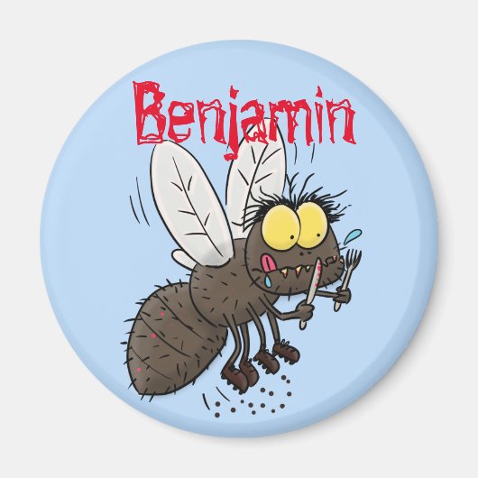 Funny horsefly insect cartoon magneet (Voorkant)