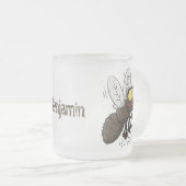 Funny horsefly insect cartoon matglas koffiemok (Voorkant rechts)